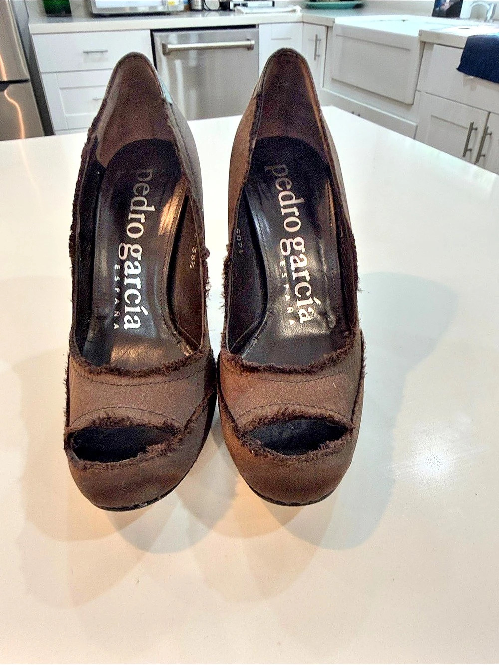 Pedro Garcia Brown Open-Toe Heels EU 38.5 👠